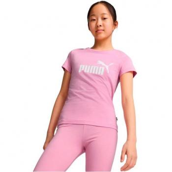 Camiseta casual Puma ESS Logo Tee G niña, 100% algodón, diseño clásico de cuello redondo, logo de Puma en el pecho, ajuste regular, ideal para uso diario y actividades al aire libre