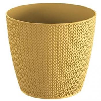 Maceta WHEATY 1L Mostaza - Diseño Moderno, dimensiones (mm) 128x128x112, color mostaza