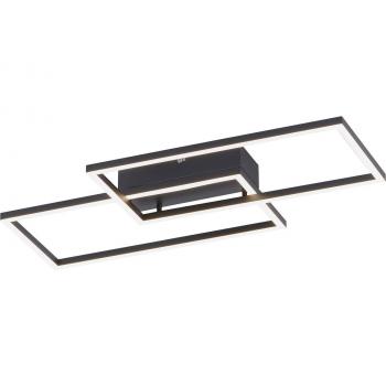 Plafón LED regulable de diseño rectangular en negro - AMANDA