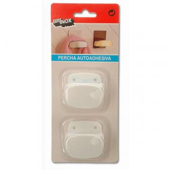 BRINOX Percha baño Adhesiva, Blanco, 5x4.5x3.7 cm