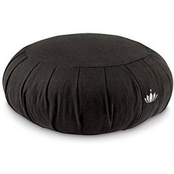 Lotuscrafts Cojin Zafu Meditación Yoga Zen - Altura 15 cm - Relleno de Espelta - Cubierta en Algodon Lavable- Cojin Yoga Zafu - Cojin Suelo Redondo - Meditation Cushion - Certificado Gots