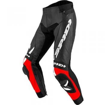 Pantalón de moto Spidi RR Pro 2 de cuero negro, blanco y rojo talla 50