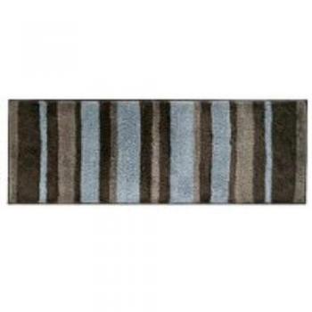 iDesign Stripz - Alfombrilla de baño de Microfibra para Maestro, invitado, baño Infantil, Entrada, 53 x 86 cm, Color marrón y Gris
