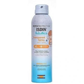 Fotoprotector ISDIN Pediatrics Transparent spray Wet Skin SPF 50 - Protector solar corporal para niños, invisible, ligero, para piel mojada, 250 ml