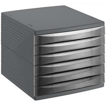 Rotho Quadra Cajón / caja de oficina con 6 cajones, Plástico