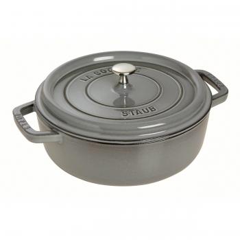 Staub Cocotte Redonda Baja, Hierro Fundido, Gris Grafito, 26 cm
