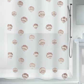 Cortina de Ducha Textil Spirella Colección Shell 180 x 200 cm Poliéster Marrón