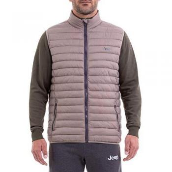 Jeep - Plumífero Riepigable en Bolsa, sin Mangas, para Hombre, Hombre, O101582-E545-XXL, Khaki/Magnet, XX-Large