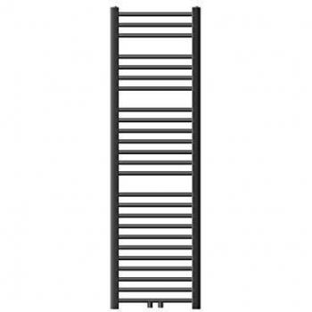 Radiador de baño Sahara 400 x 1500 mm antracita curvado con conexión central toallero agua calefacción no eléctrico