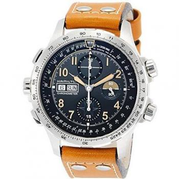 Hamilton Men's 45mm Brown Leather Band Steel Case Automatic Watch H77796535