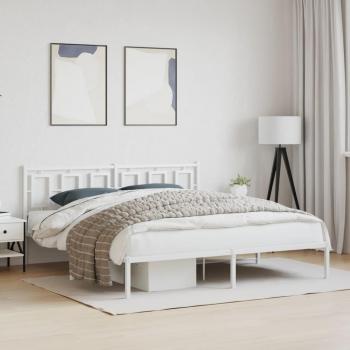 Cabecero de metal blanco con estructura de cama 183x213 cm Vidaxl