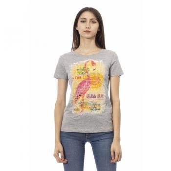 Trussardi Action Gray Cotton Tops & T-Shirt - XS