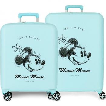 Disney Juego de Maletas Rígidas Mickey & Minnie Diseño Variado para Mujer con Capacidad Combinada de 126L