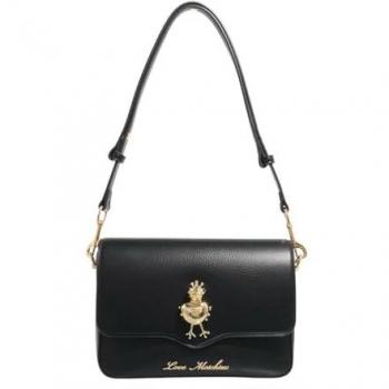 Love Moschino Black Crossbody Bag with Gold Frog Detail