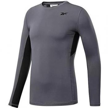 Reebok Wor Compr Lo Sleeve Solid Camisa De Manga Larga, Hombre, cdgry6, 3XL