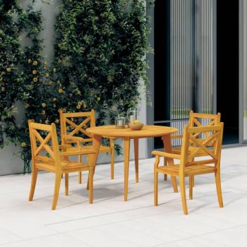 5 Piece Solid Wood Acacia Garden Dining Set