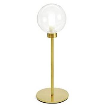 Lámpara de mesa Dom 1 luz, transparente/oro, altura 48,5 cm, cristal