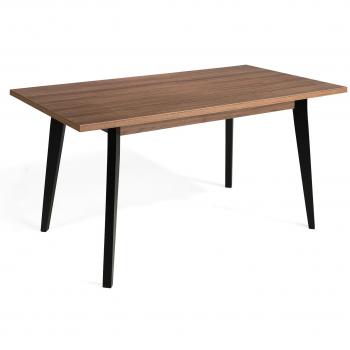 Mesa de Comedor Kalieto 160 cm de Madera Marrón con Patas Negras Mate