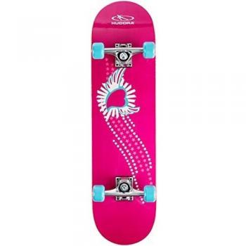 Hudora Skateboard Wonders 8.0'' - Monopatín Infantil con Ruedas Abec 3 y Mochila, Diseño con Texto Impreso