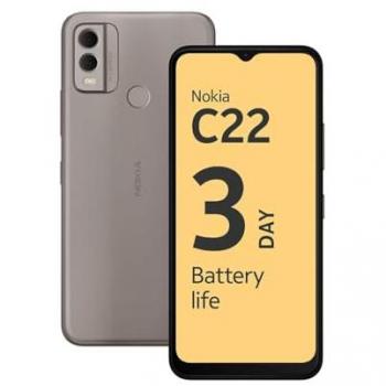 Smartphone Nokia C22 Dual SIM 4G, Pantalla 6.5, Android 13, 2GB RAM, 64GB Almacenamiento, Batería 5000 mAh - Color Arena