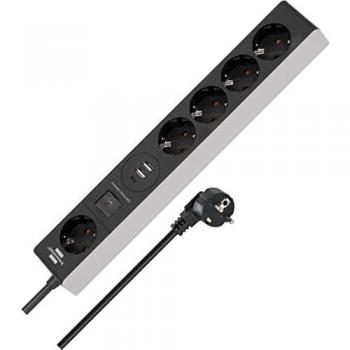 Regleta Brennenstuhl 1159780615 con 5 Tomas de Corriente, 2 Puertos USB y Cargador USB C