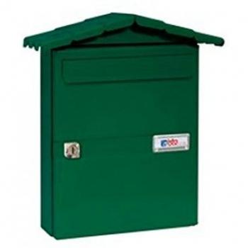 BTV | Buzones de Correos Exterior modelo Chalet color Verde | Buzon exterior con Cerradura de Seguriad Fabricado en Acero Galvanizao | Medias 34.6 x 29.9 x 8.7 cm