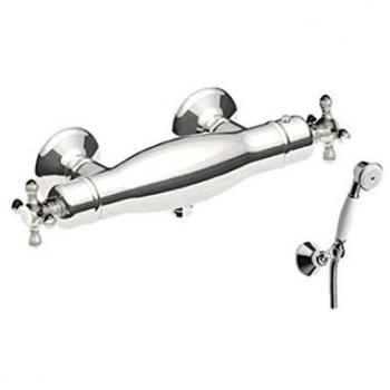 Ducha CLASIC termostática Ducha de mano anticalcárea con soporte orientable. Flexo doble engatillado