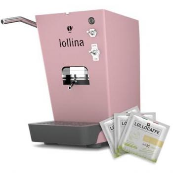 Cafetera Lollina Espresso Rosa con 40 Cápsulas de Regalo - 0,7L, 400W, Compacta
