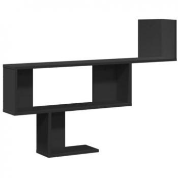 Estante de pared negro de 100x15x70 cm en madera de ingeniería
