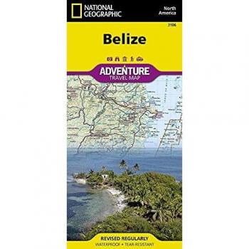 Belize Adventure Map - National Geographic Detailed Terrain Guide
