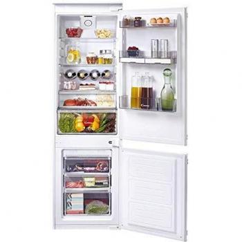 Candy CKBBF 172/1 - Frigorífico integrable combi, No Frost en congelador, Altura 1,77 m, 246 L, Botellero, LED, Blanco