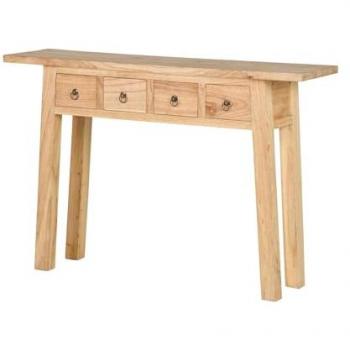 Consola Madera Mindi Natural 4 Cajones 120x30x80cm