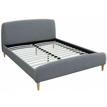 Cama tejido gris y madera 140 x 200 NIELS de MILIBOO