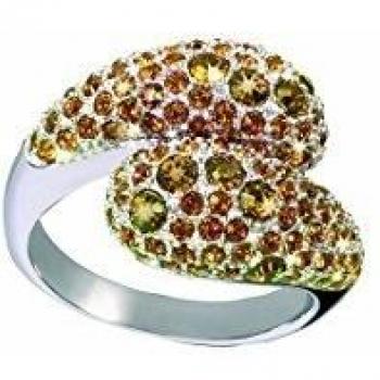 Glamour GR33-04 - Diva - Anillo de Mujer de Plata de Ley con Cristales de Swarovski