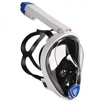 OCEAN REEF - Máscara de Snorkel UNO - Máscara de Snorkel de Cara Completa con Boquilla - Visión Marina de 180 Grados - Color Blanco - Talla S/M