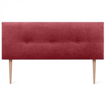 Cabecero Tapizado AQUALINE de Polipiel o Tela Rojo 150x105cm con Patas para Cama Lujo