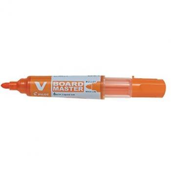 Pilot - V-Board Master - Rotulador para Pizarra en Color Naranja con Punta Cónica Media - Begreen - Pack de 10 Unidades