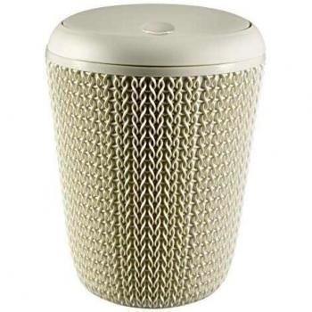 Papelera para baño Keter Knit, Blanco Oasis, 20.4x20.4x27.5 cm, 6L