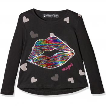Desigual Ts_tallahesse, Camisa Manga Larga para Niñas, Negro