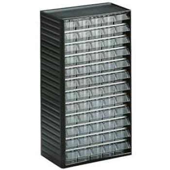 Almacén de piezas pequeñas TRESTON con 60 cajones, dimensiones 550mm x 310mm x 180mm, color gris de PP