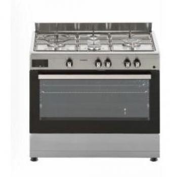 Cocina Corbero CCSF9422X de Gas 4 Quemadores y Horno de 96L con Puerta de Doble Cristal, Guía Telescópica y Acero Inoxidable