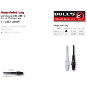 Bulls Punta Mega Point Long Negro 2ba 26. 6mm 1000 unid