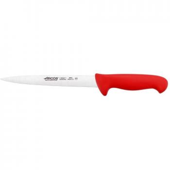 Arcos Serie 2900, Cuchillo Fileteador Semiflexible, Hoja de Acero Inoxidable Nitrum de 190 mm, Mango inyectado en Polipropileno Color Rojo