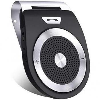 Aigoss Manos Libres Bluetooth 4.1 Coche Kit, Auto Power ON con Sensor de Movimiento Integrado y Aconectar Dos Teléfonos, Altavoz Inalámbrico para Teléfonos Móviles/Siri/Google Assistant/GPS/músic