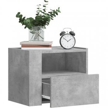 Mesita de Noche de Pared 2 Unidades 45x30x35 cm Gris Hormigón, Roble Ahumado, Gris Sonoma para Habitación, Dormitorio, Salón y Estudio