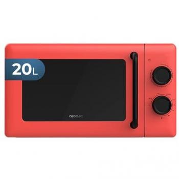 Microondas Mecánico Cecotec Proclean 3110 con Grill de 20L, 700W y Diseño Rojo, Modo Descongelación y Temporizador de 30min