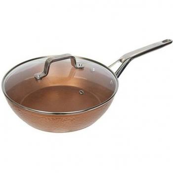 Sartén San Ignacio Cobre Aluminio Forjado con Tapa (26 cm)