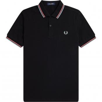 Fred Perry Men's Twin Tipped Polo Shirt - Black - Small