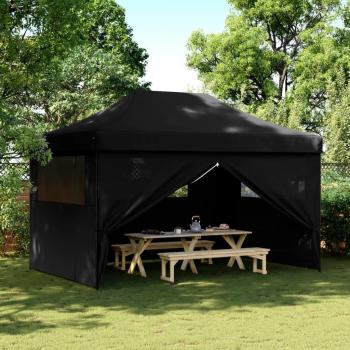 Tienda de fiesta plegable Pop-Up con 4 paredes laterales negras