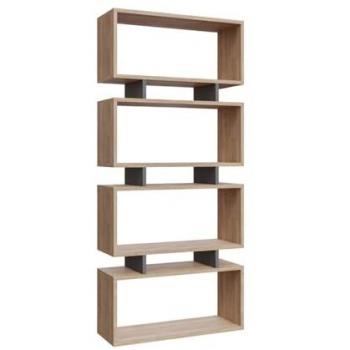Estantería 4 Estantes L72 cm - Madera Clara y Gris
